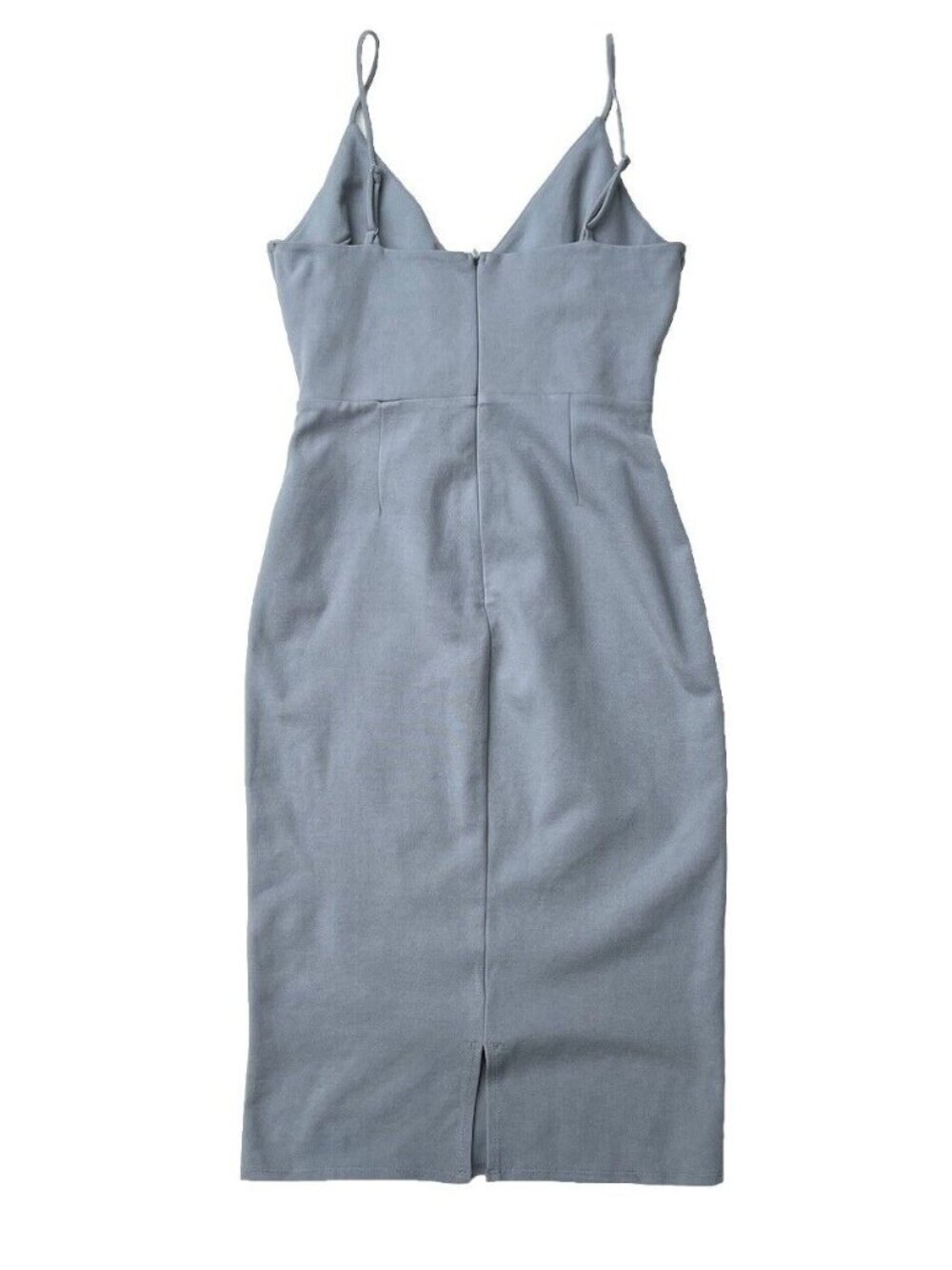 4SI3NNAI Women's Gray Tie Waist Bodycon Midi Dress Size M NWOT - Picture 12 of 16